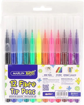 Marlin Kids Fibre Tip 12 Pens