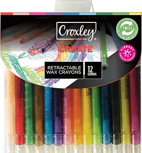 Croxley CRA1912 Create Retractable Wax (12 Crayons)