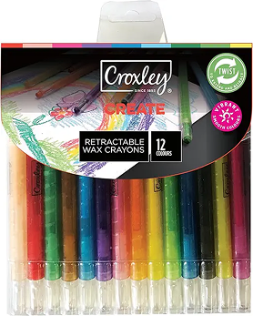 Croxley CRA1912 Create Retractable Wax (12 Crayons)